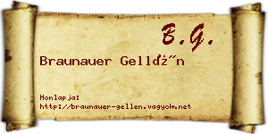 Braunauer Gellén névjegykártya